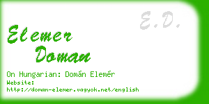 elemer doman business card