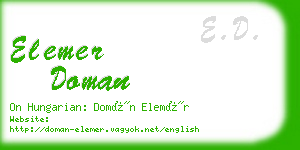 elemer doman business card